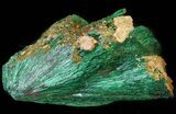 Silky, Fibrous Malachite Crystals - Morocco #42064-1